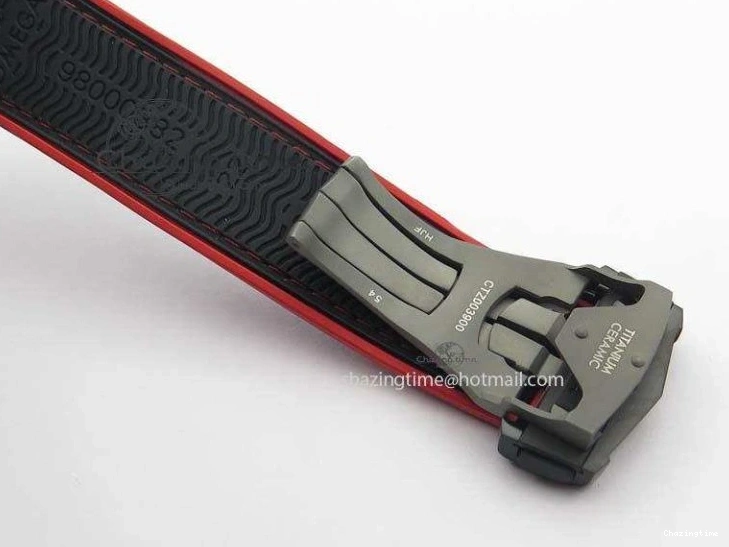 1225 SoftTouch Planet Ocean GMT 45mm DLC Red JHF Best Edition Black Dial On Rubber Strap A 8200